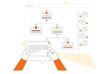 Collaborating with team members to edit or update the org chart