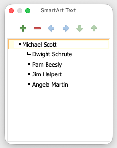 Image showind adding text to org chart shapes in Microsoft Word