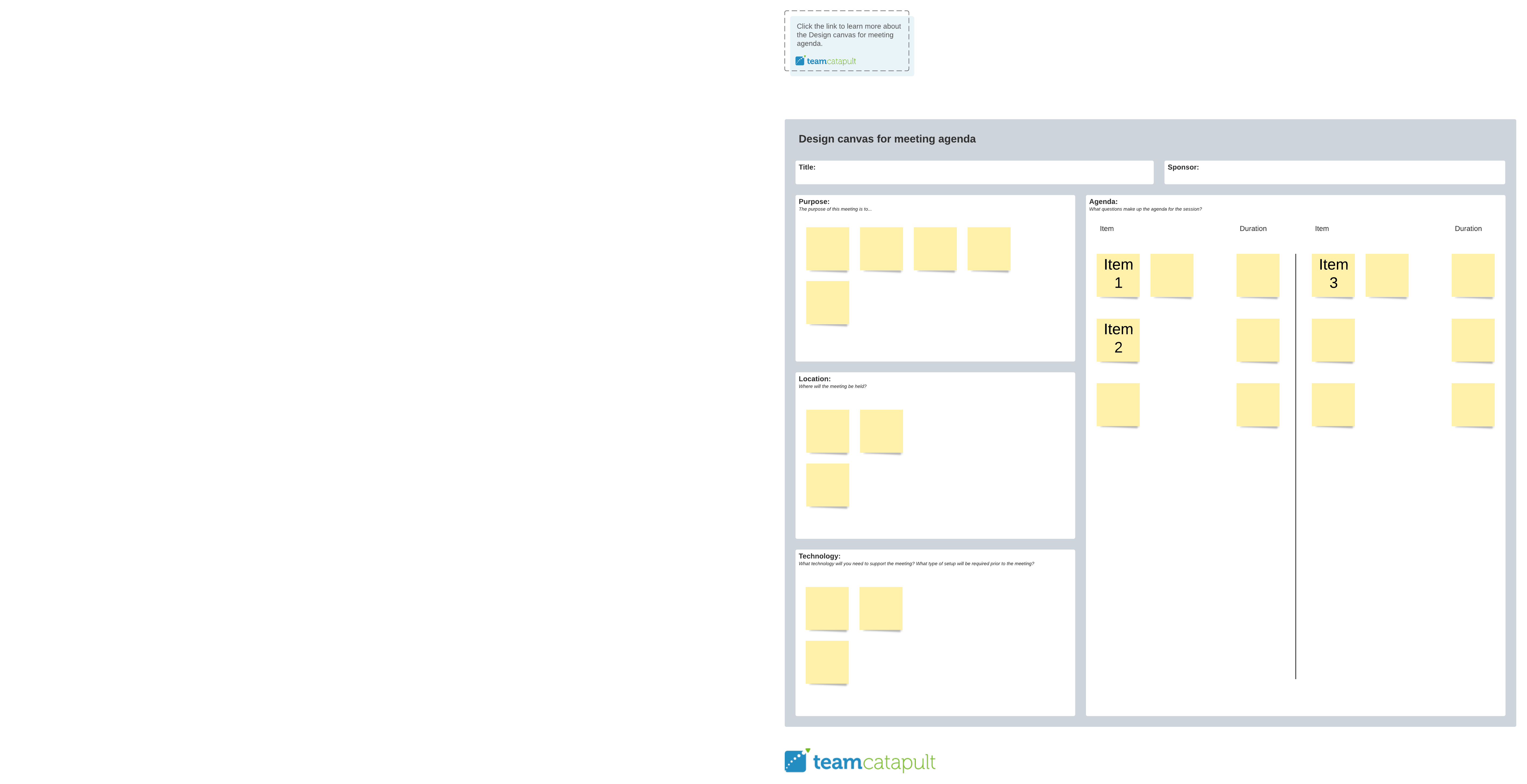 Design canvas for meeting agenda (click on image to modify online)
