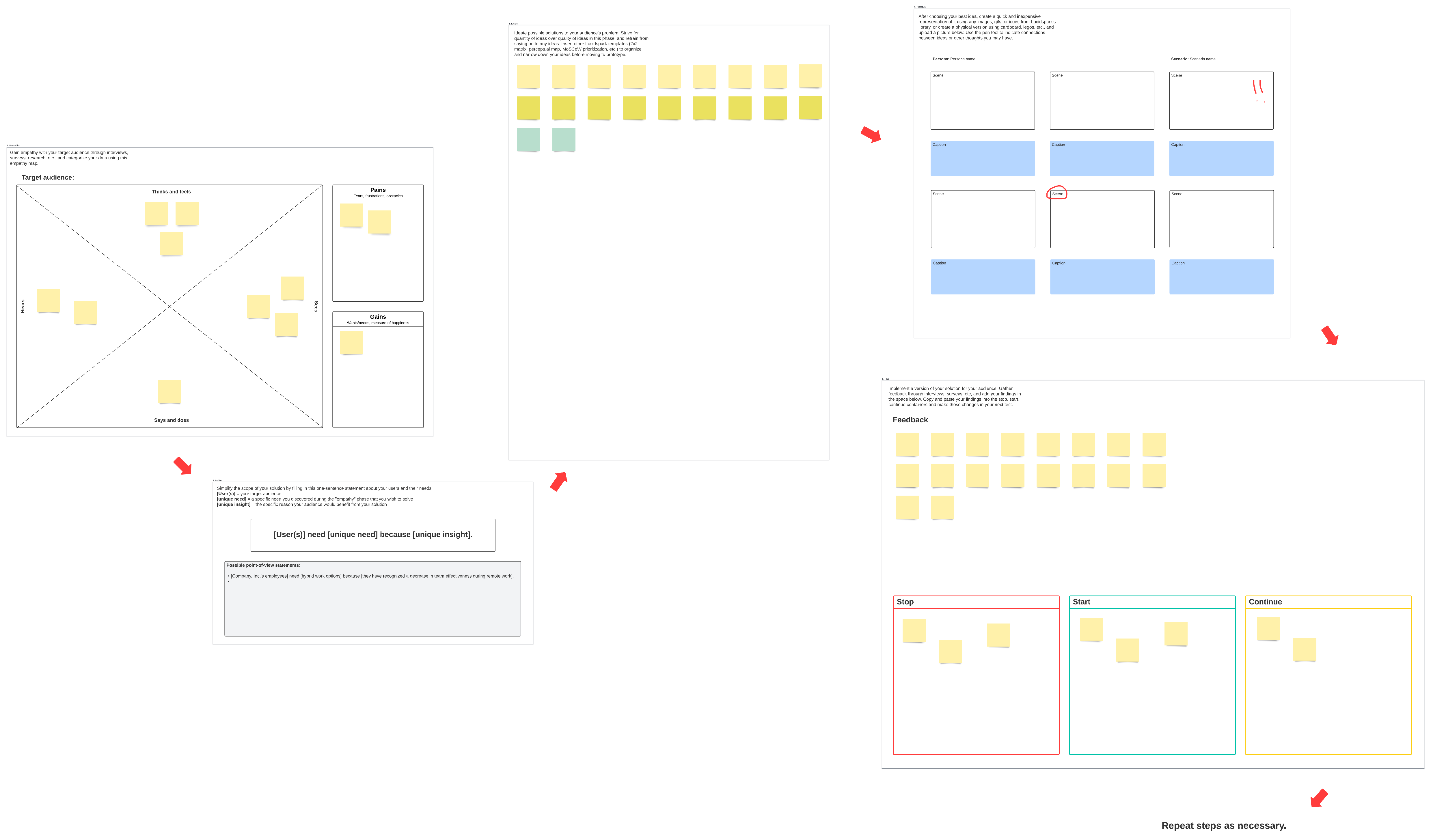 Design Thinking template (click on image to modify online)