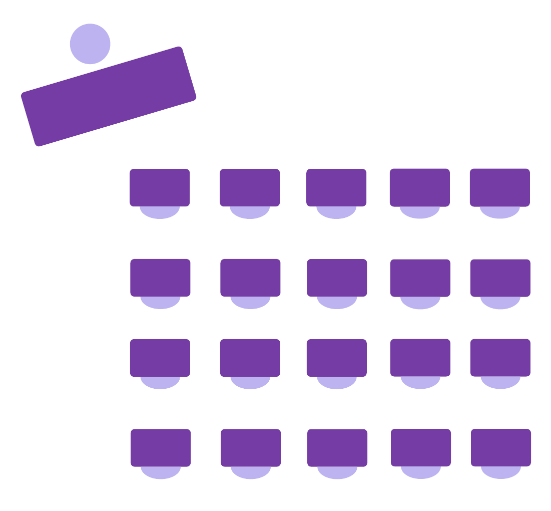 Traditional Rows Seating Arrangement (Click on image to modify online)