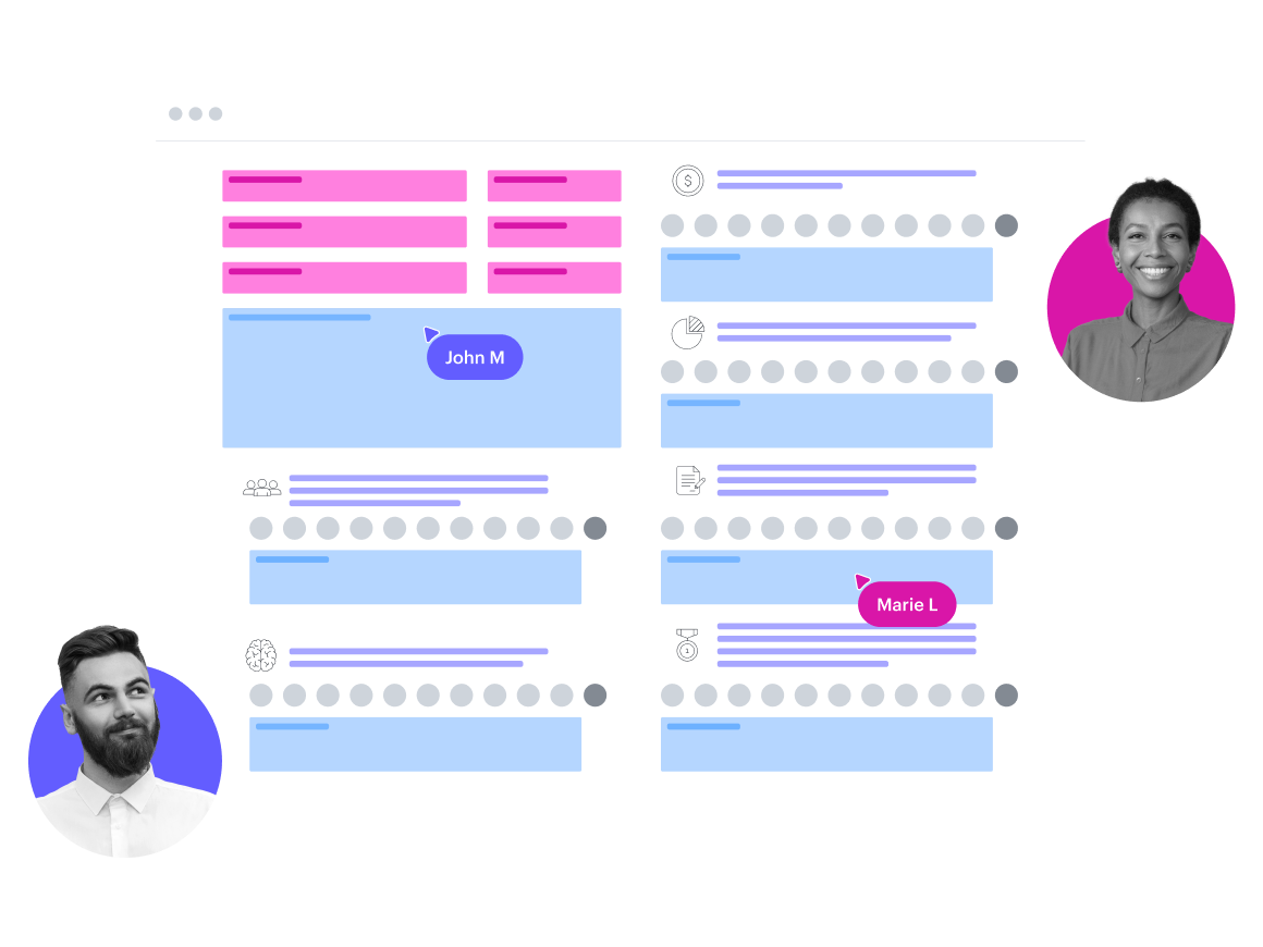 Um gráfico de avaliação de fornecedores no Lucidchart