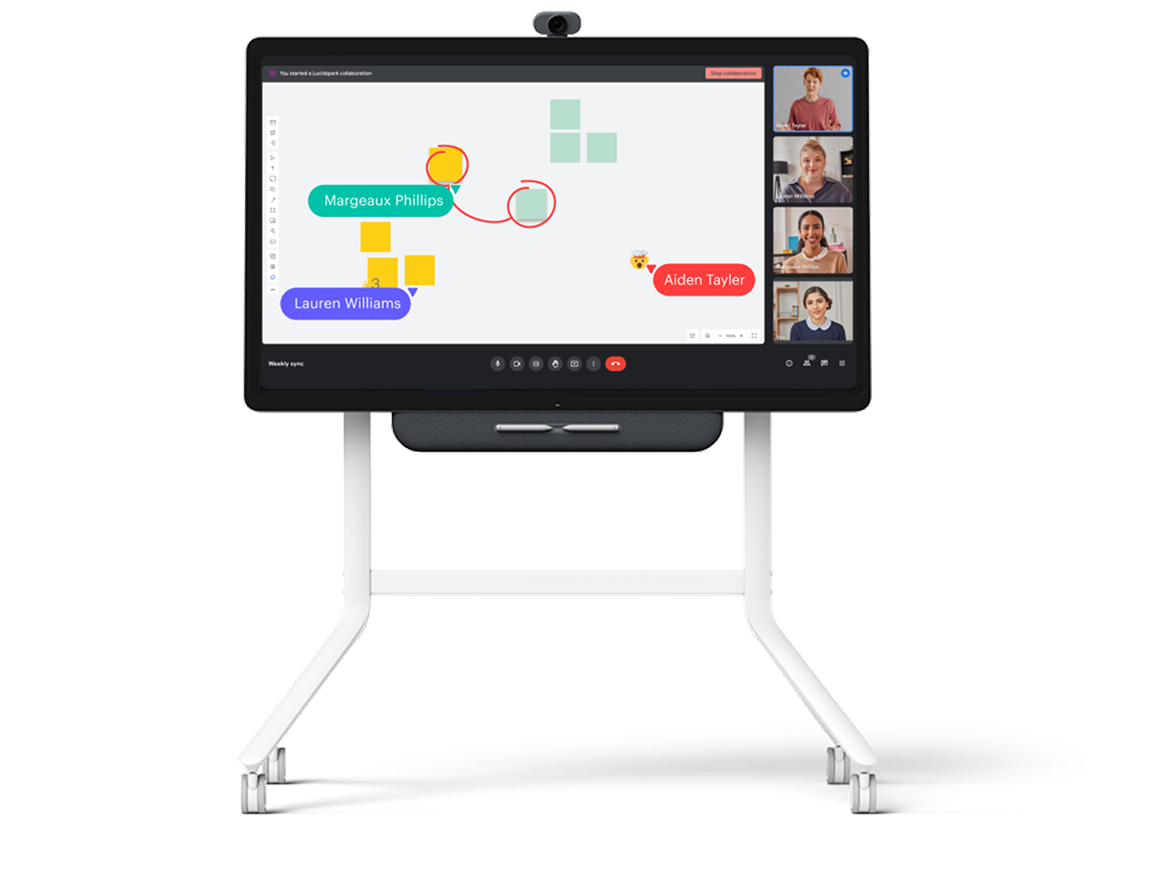 Lucid integrates with interactive whiteboards to improve the digital employee experience for hybrid teams. Click on the image to learn more.