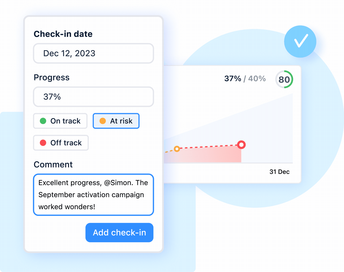 Use airfocus to check in regularly and catch drift early.