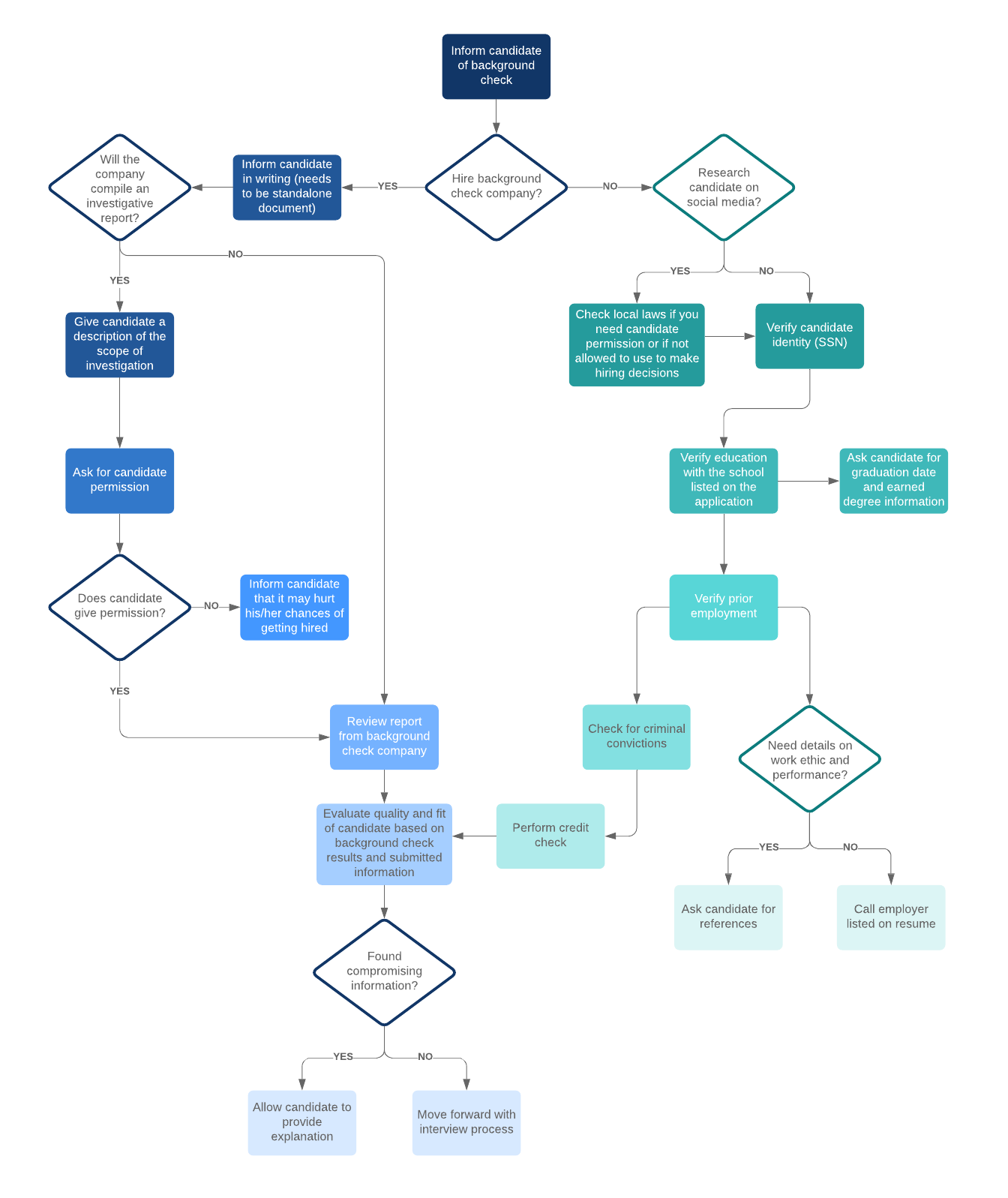 Background Check Process Flow (Click on image to modify online)