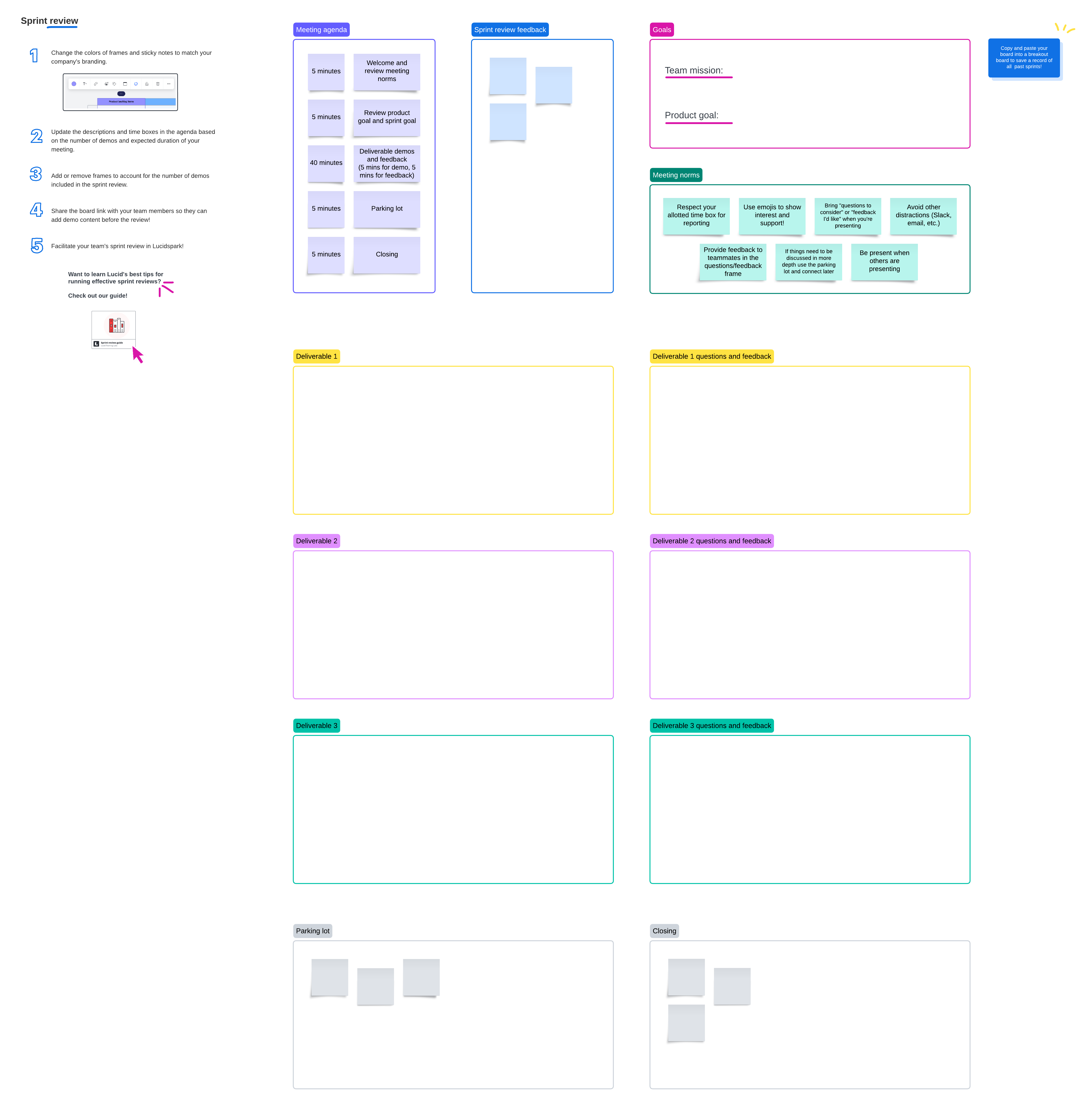 Sprint review template (click to use template)