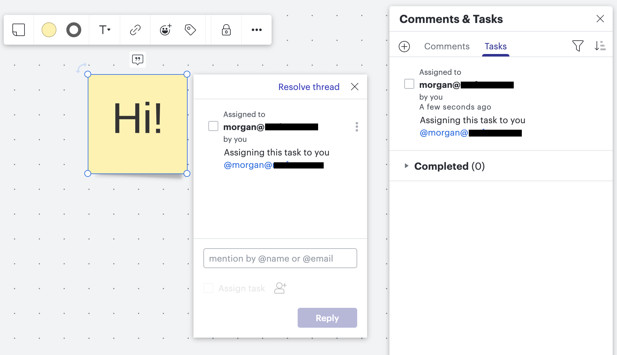 Complete Assigned Task From Comments and Tasks Panel