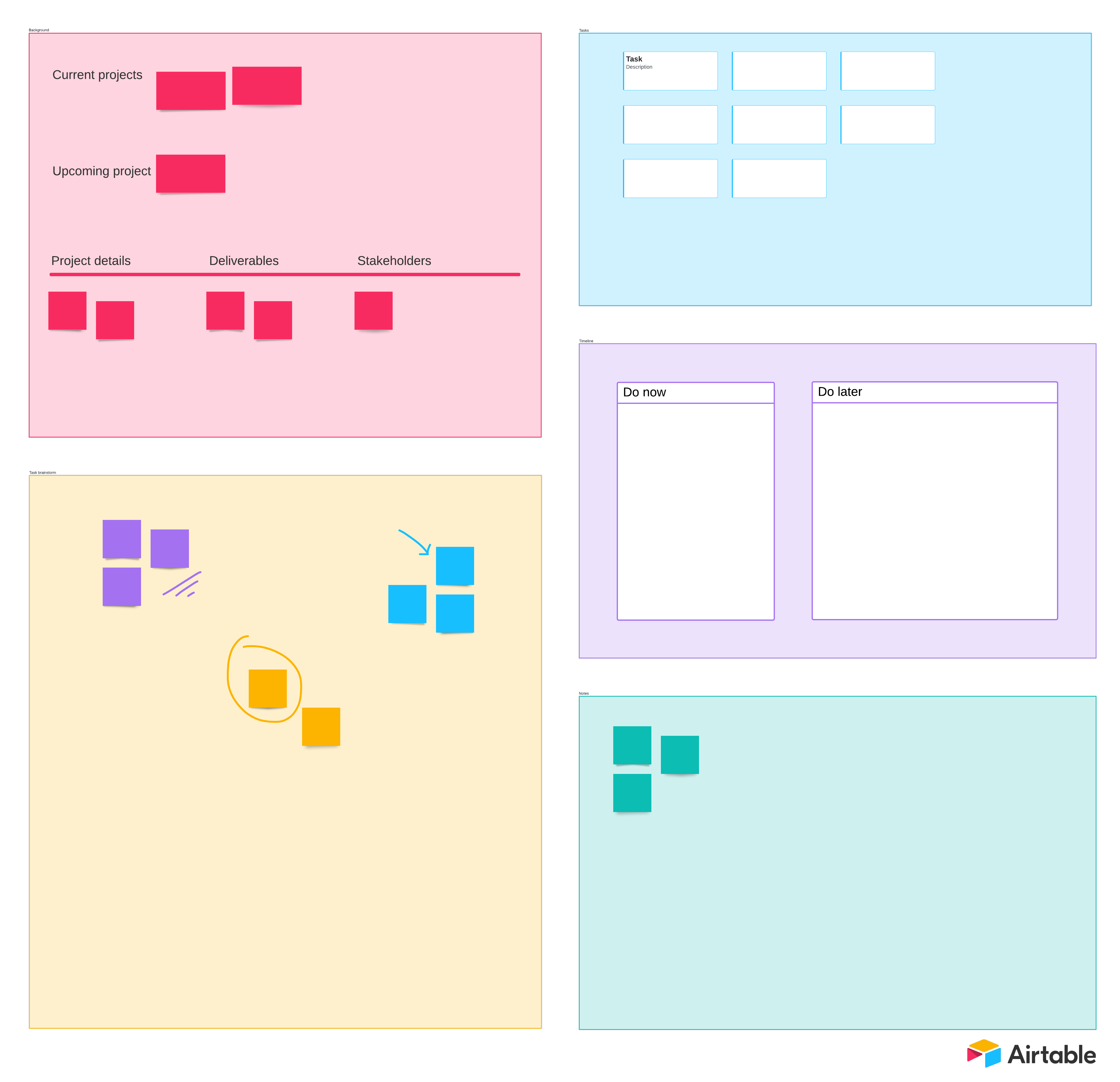 Task planning with Airtable example (click on image to modify online)