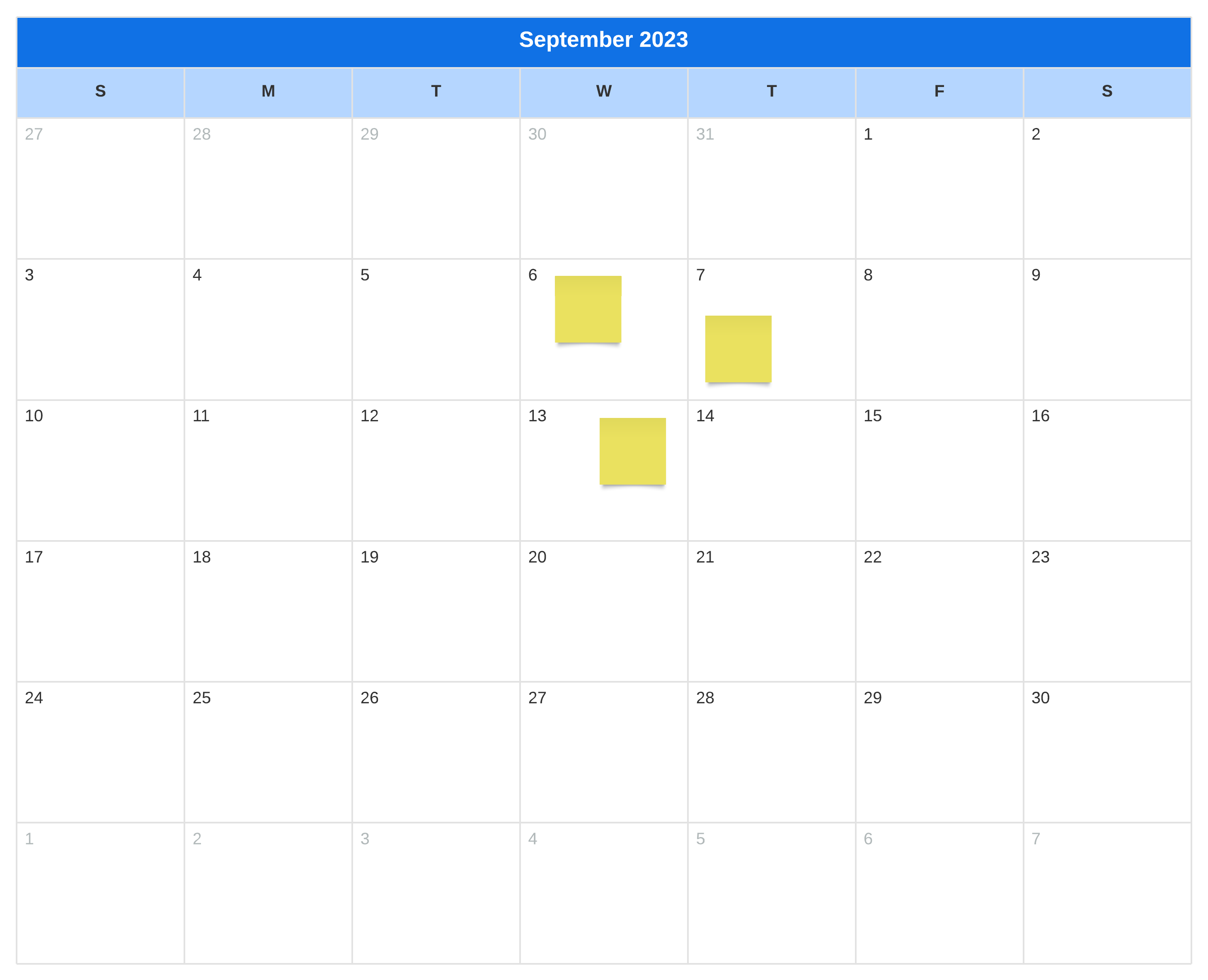 Monthly calendar template (click to use template)