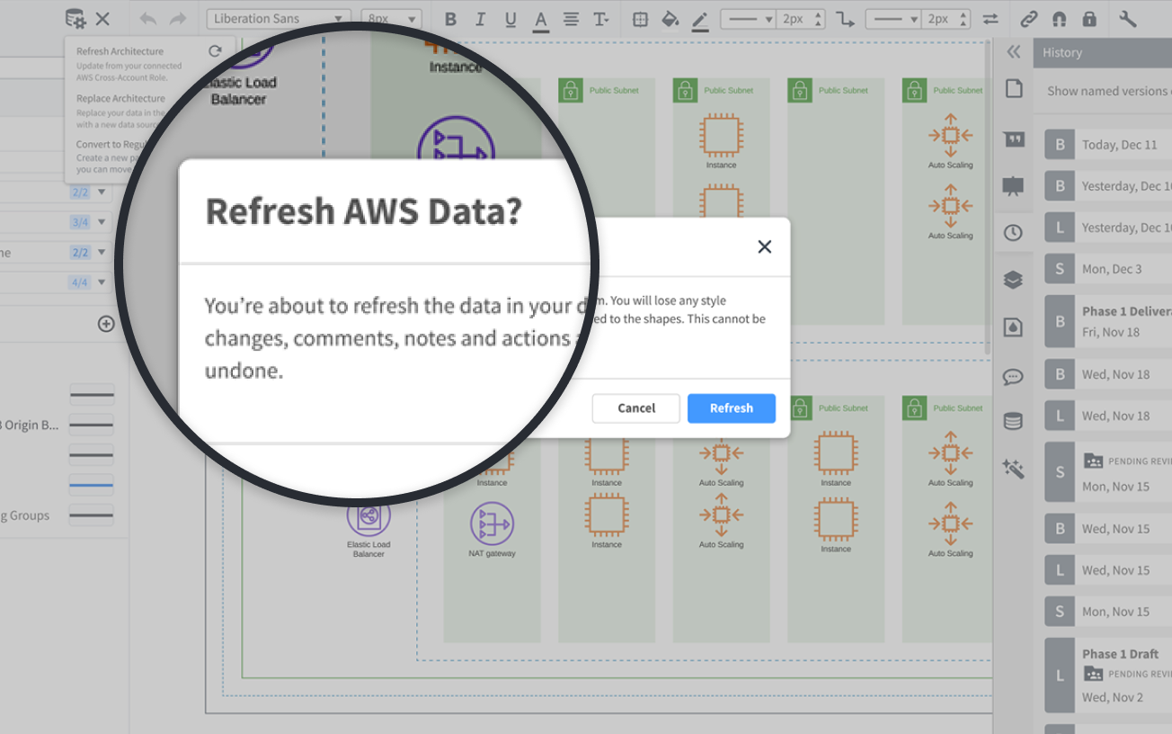 Simply refresh your data to keep cloud architecture diagrams up to date