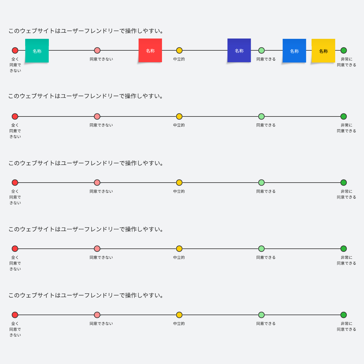 リッカート尺度テンプレート (クリックしてテンプレートを使用)
