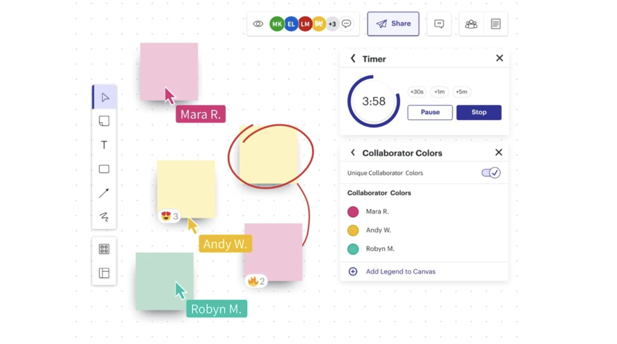 Collaborator Colors help you immediately identify contributions for boosted context and clarity.