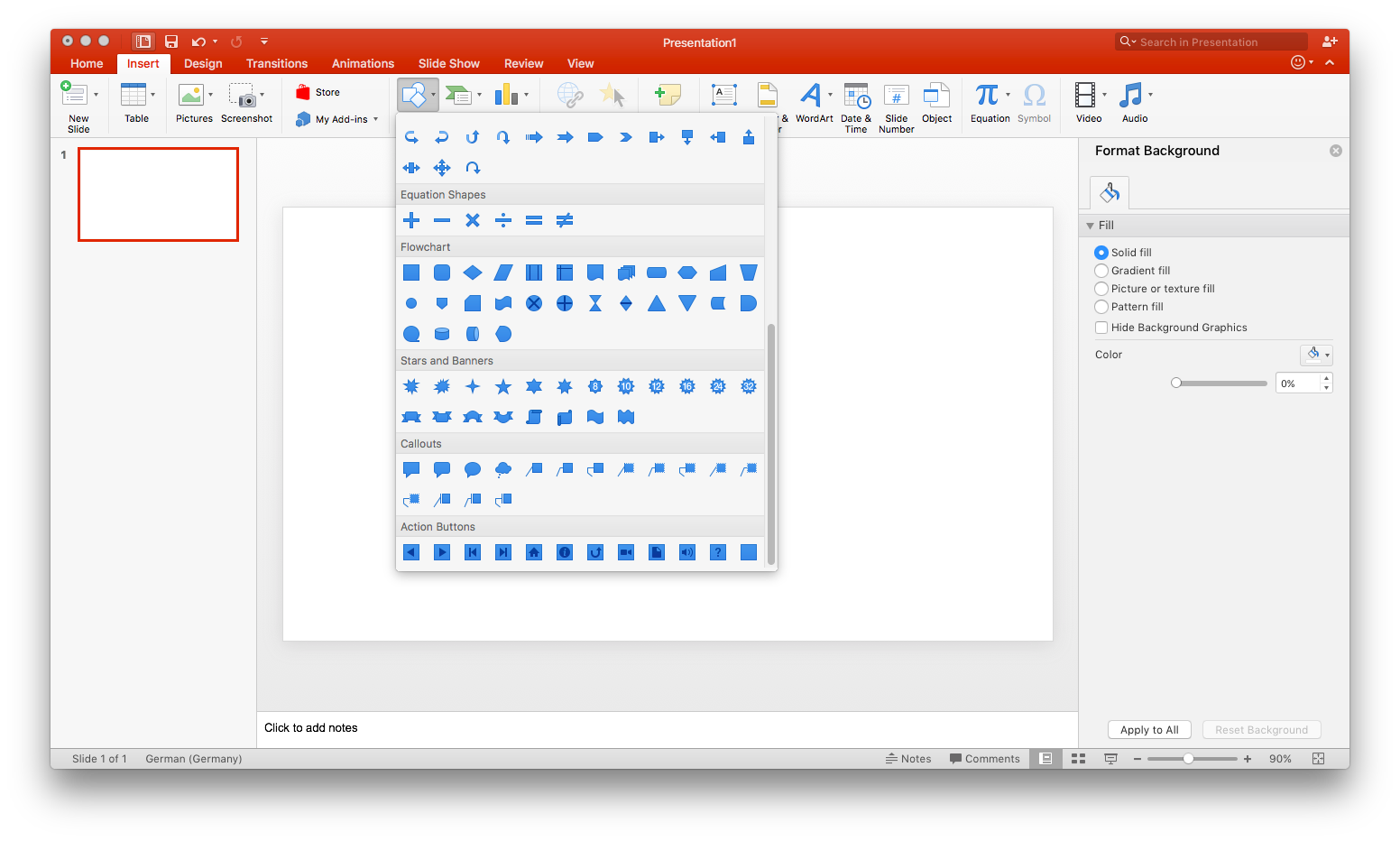 Add Shapes in Powerpoint