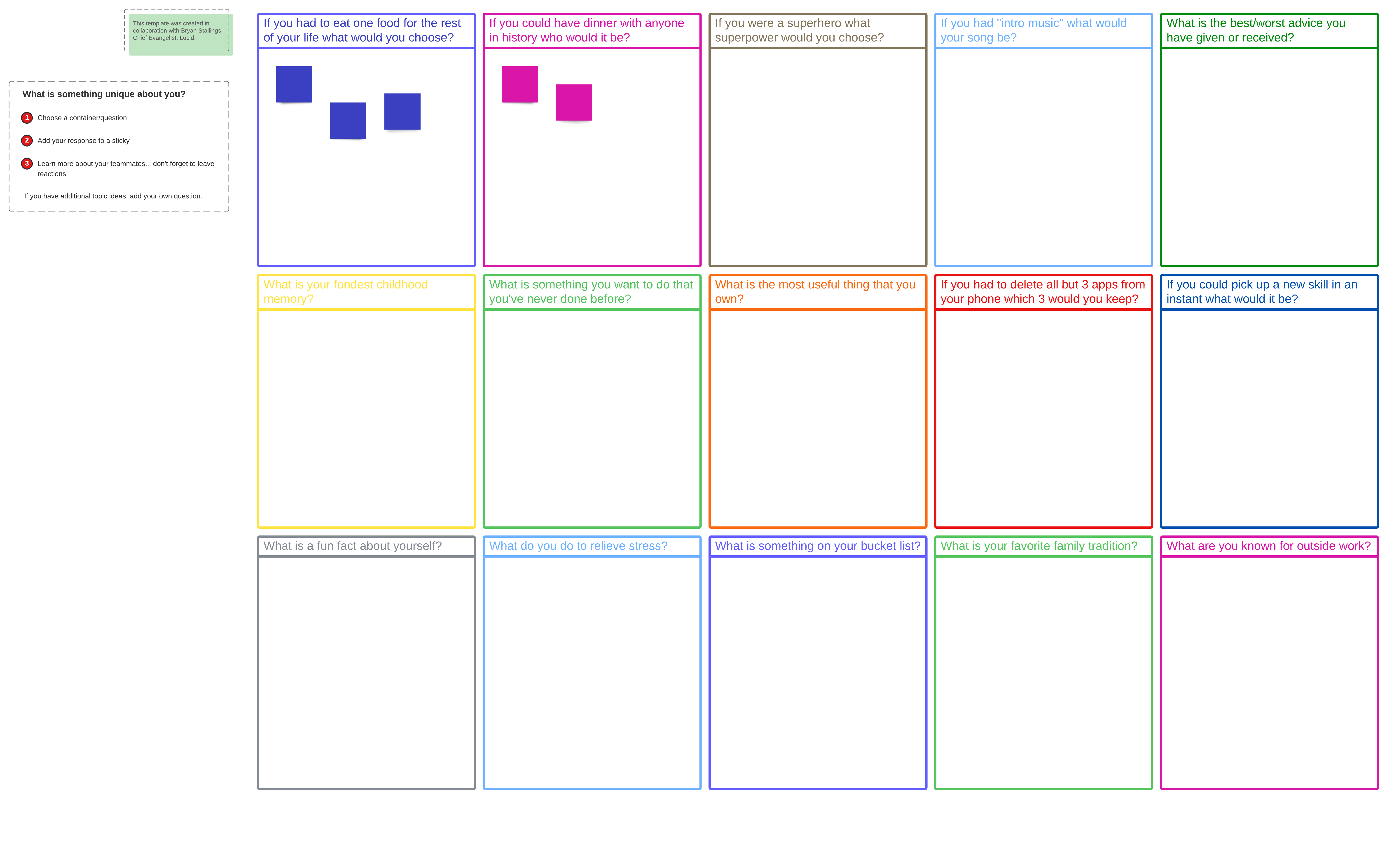 Get to know you template example (Click on image to modify online)