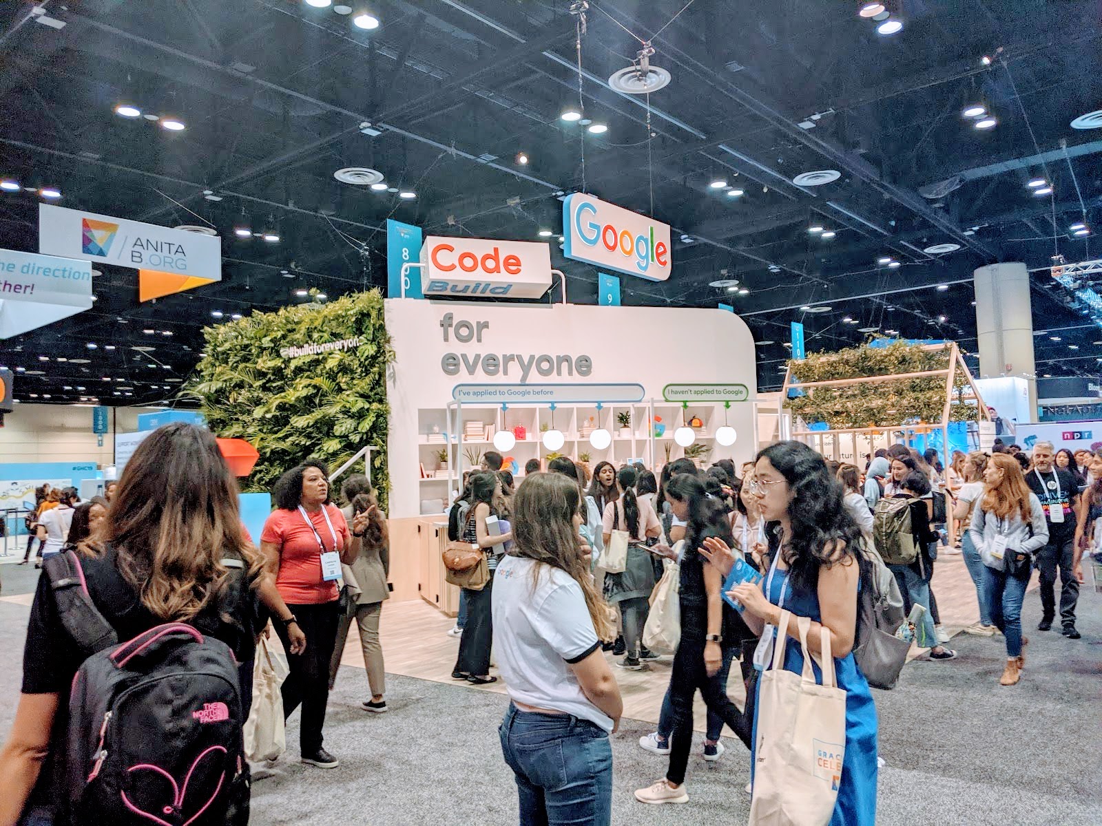 Image of booth at the Grace Hopper Expo Hall