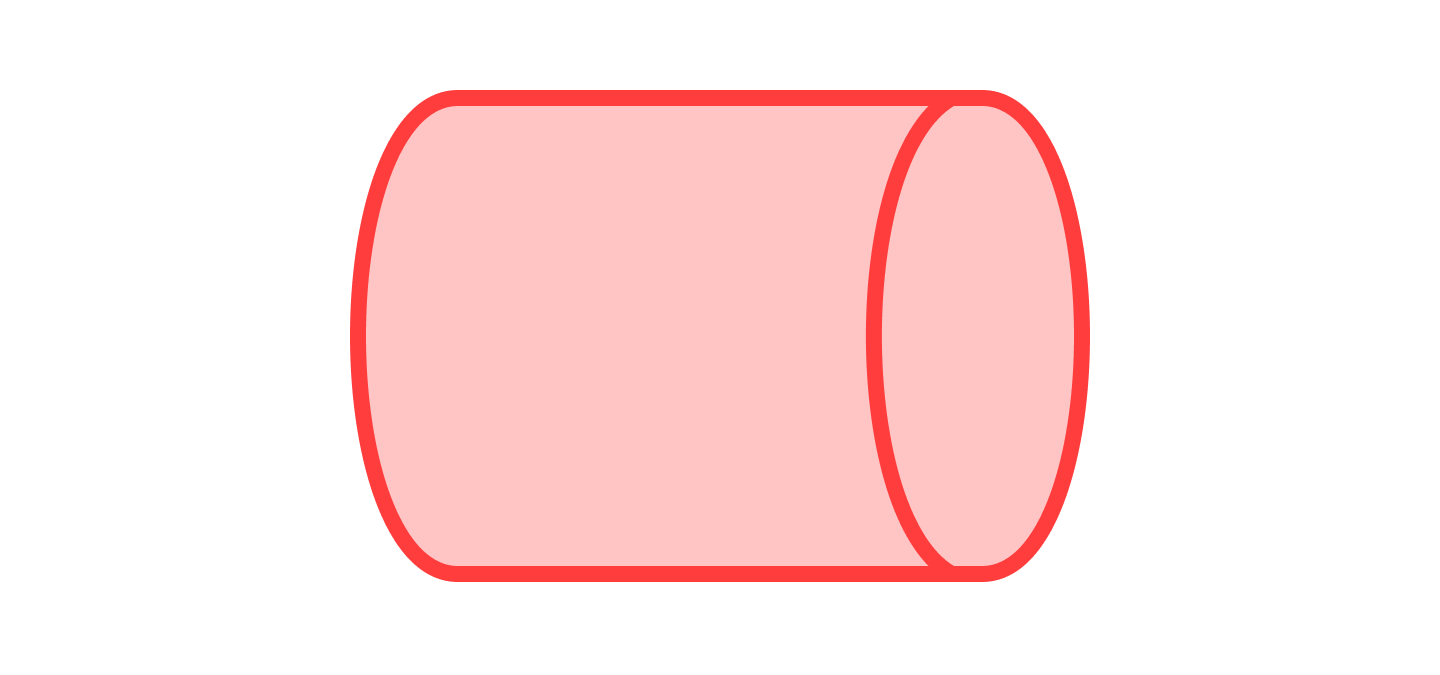 Red sideways cylinder