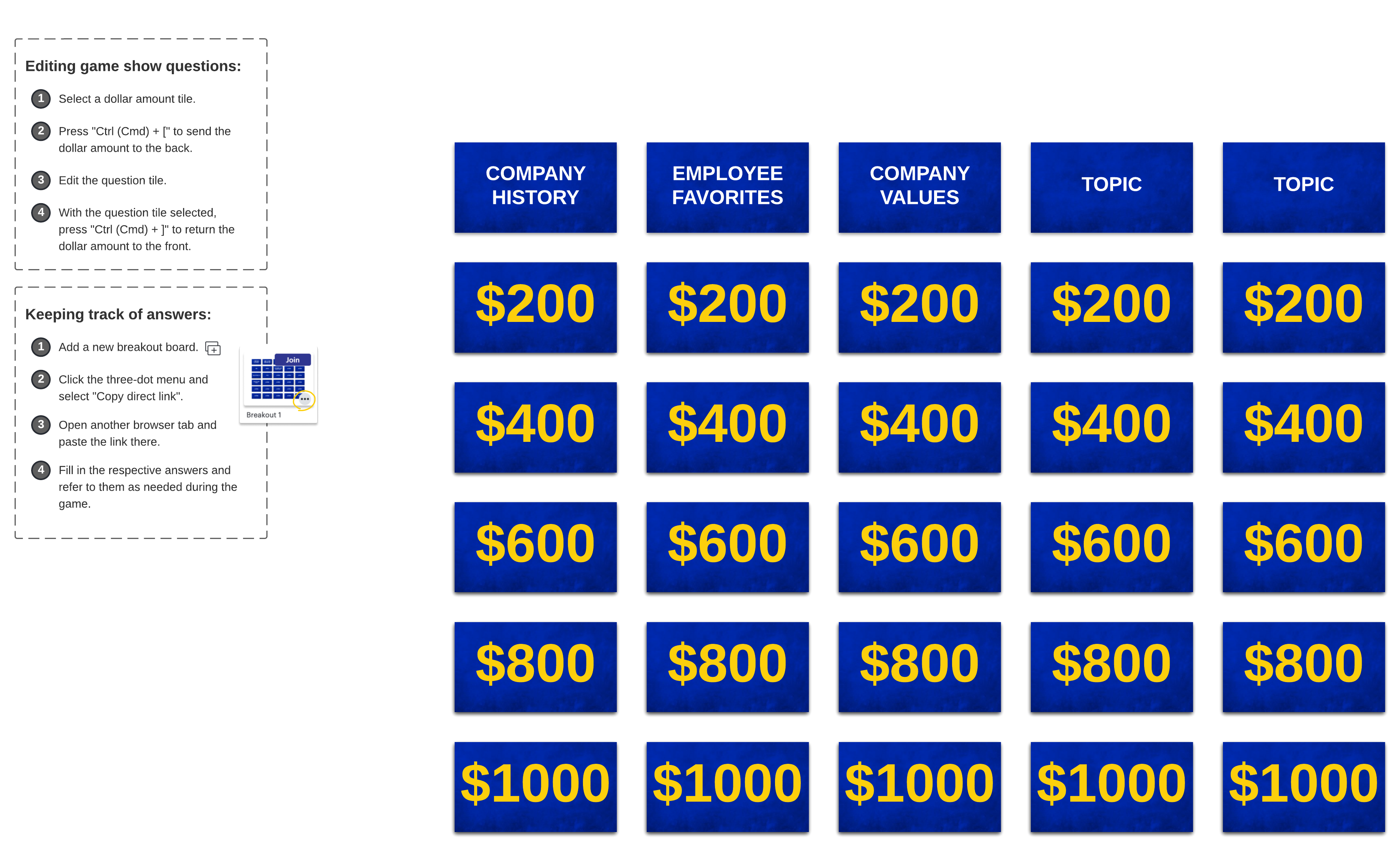 Game show template (click to use template)