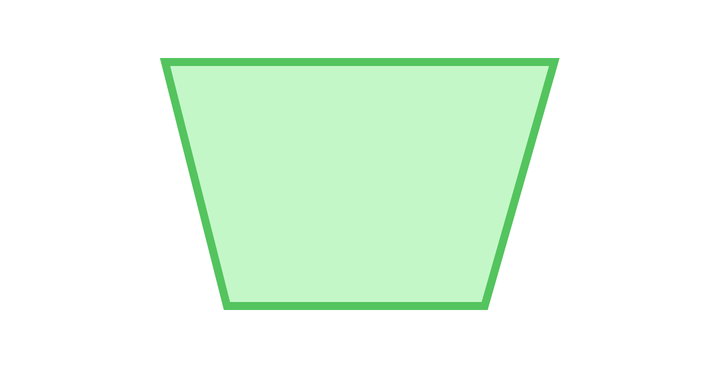 Green upside down trapezoid (longer side on top)