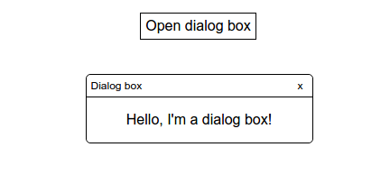 Screenshot showing a simple button that says, 'Open dialog box'