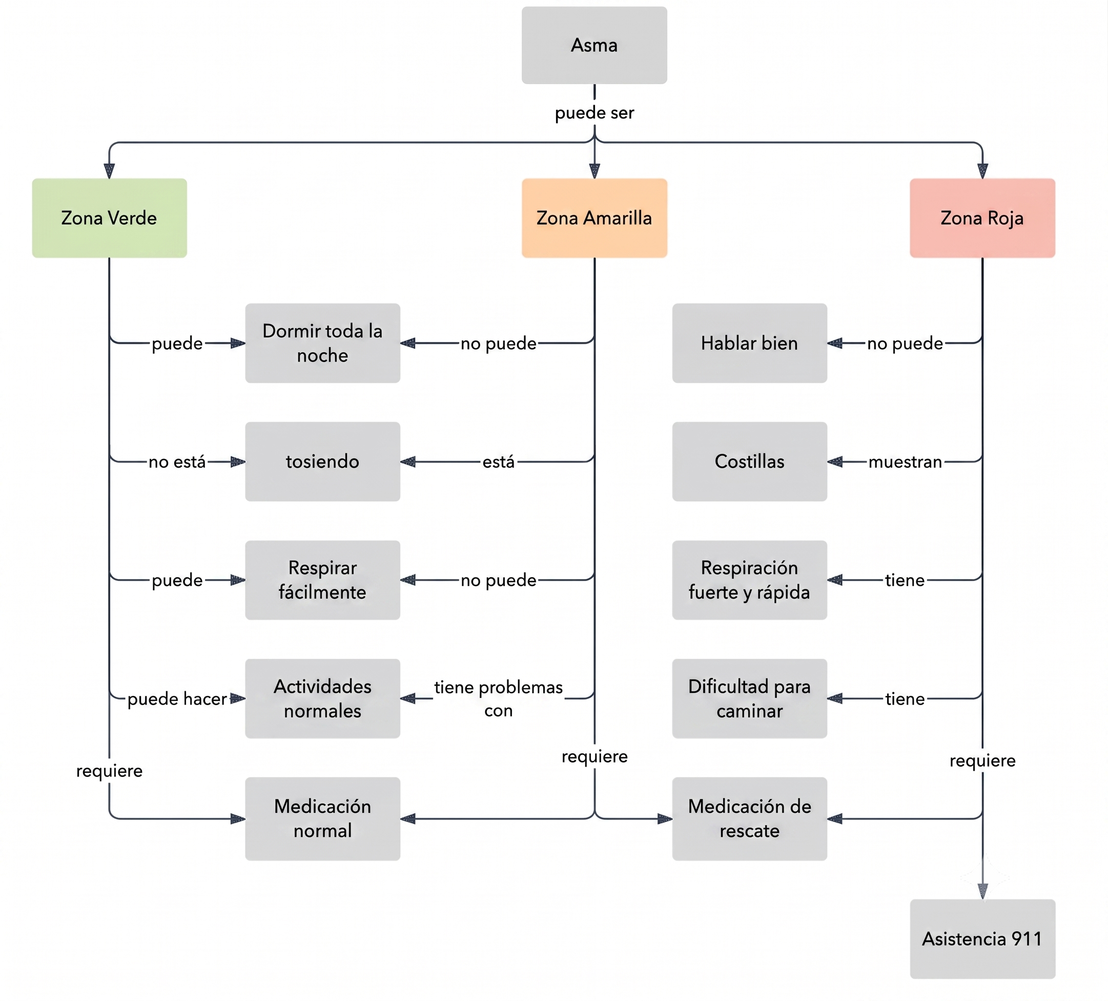 Mapa conceptual para la asistencia médica