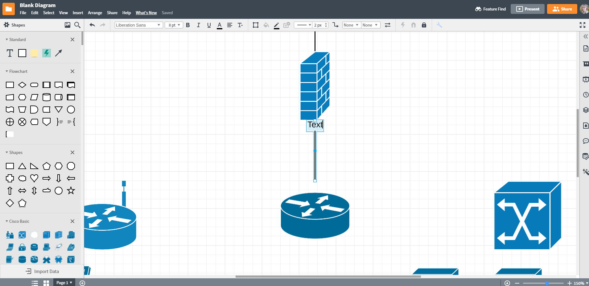 Lucidchart diagram adding text to network diagrams feature