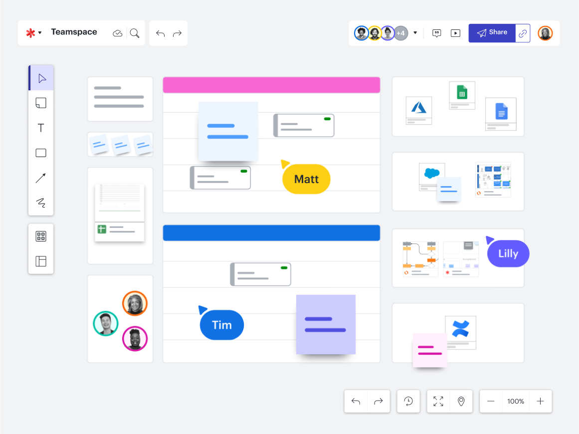 Use team spaces to coordinate your team’s work. Include timelines, updates, and all other communication in your team space.