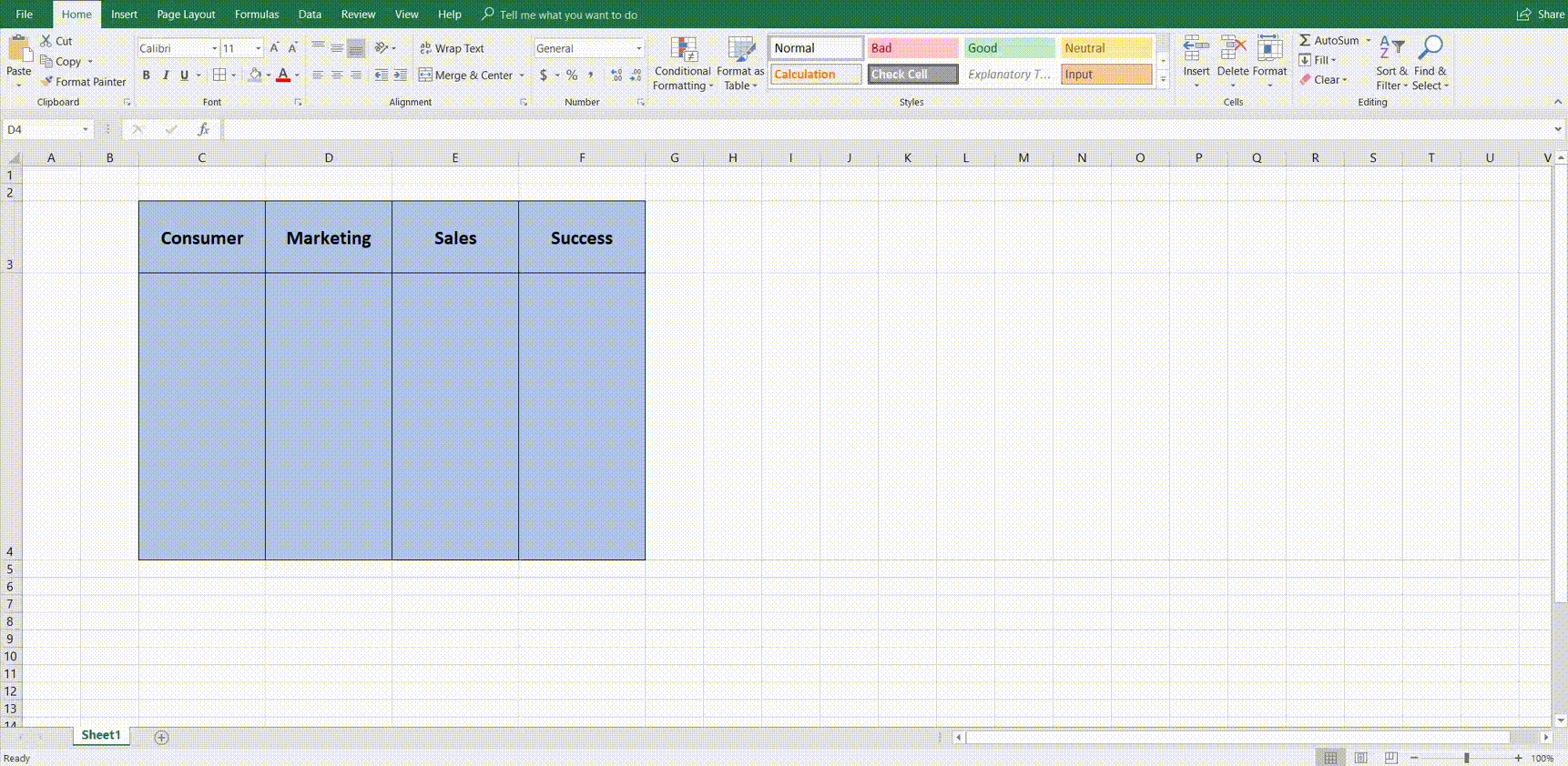 Verantwortungsbereichsdiagramm in Microsoft Excel