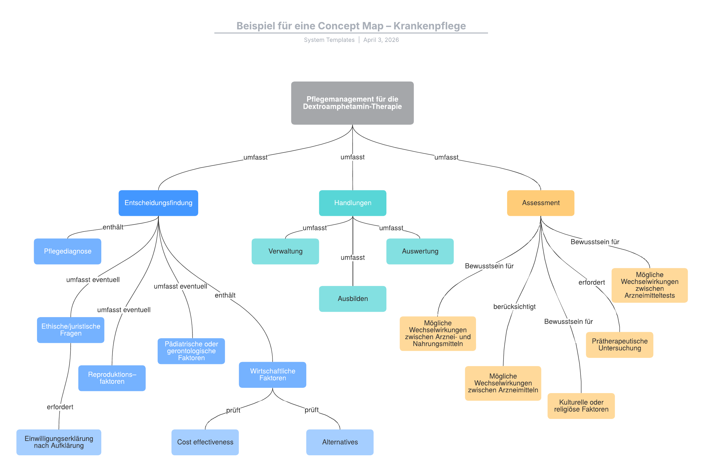 Beispiel einer Concept Map zur Krankenpflege