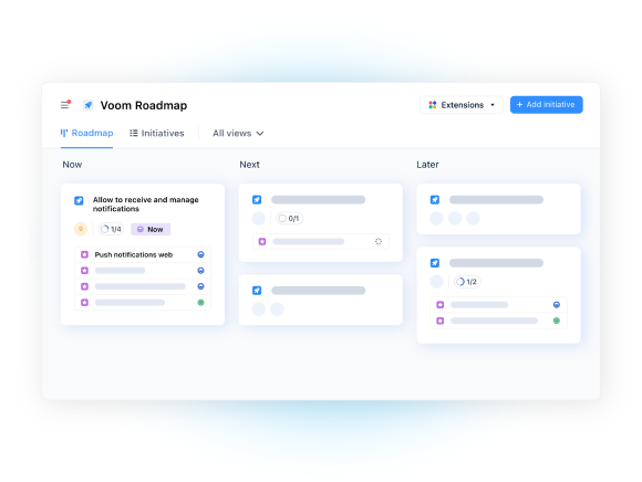 In airfocus, it’s easy to build dynamic roadmaps and share them with stakeholders.