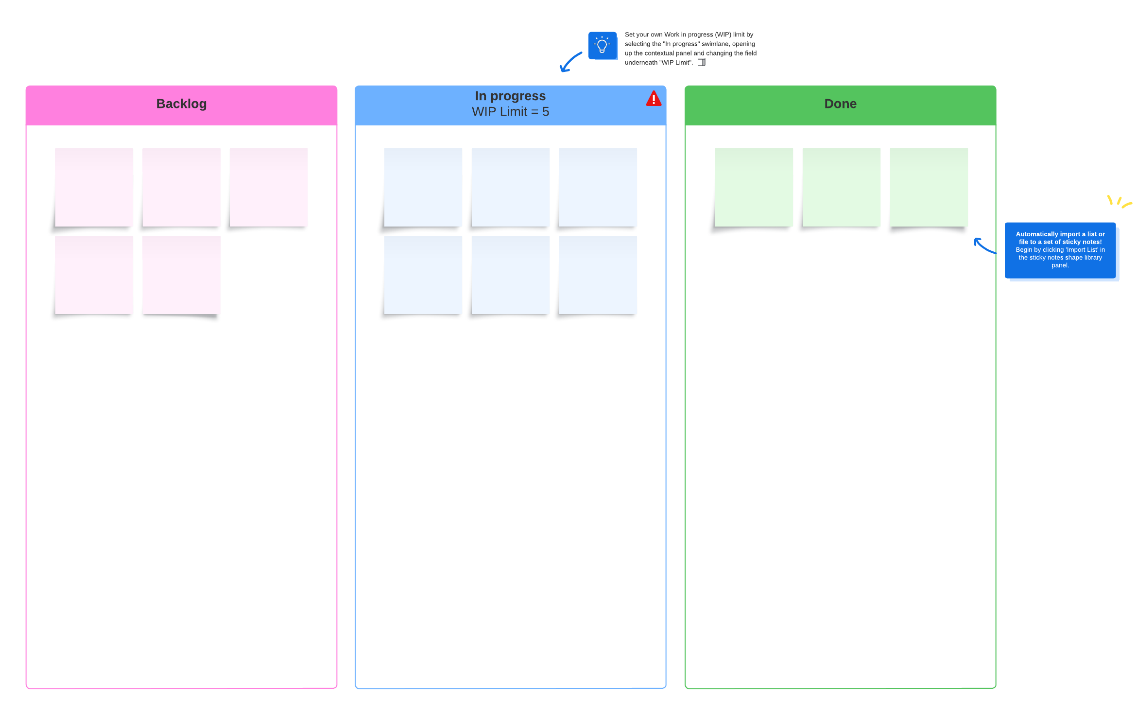 Kanban board template (click to open)