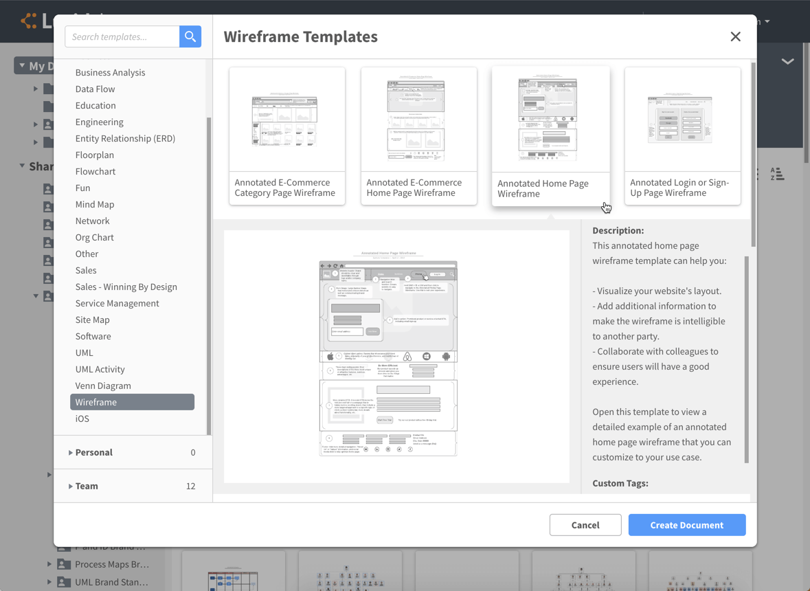 wireframe template