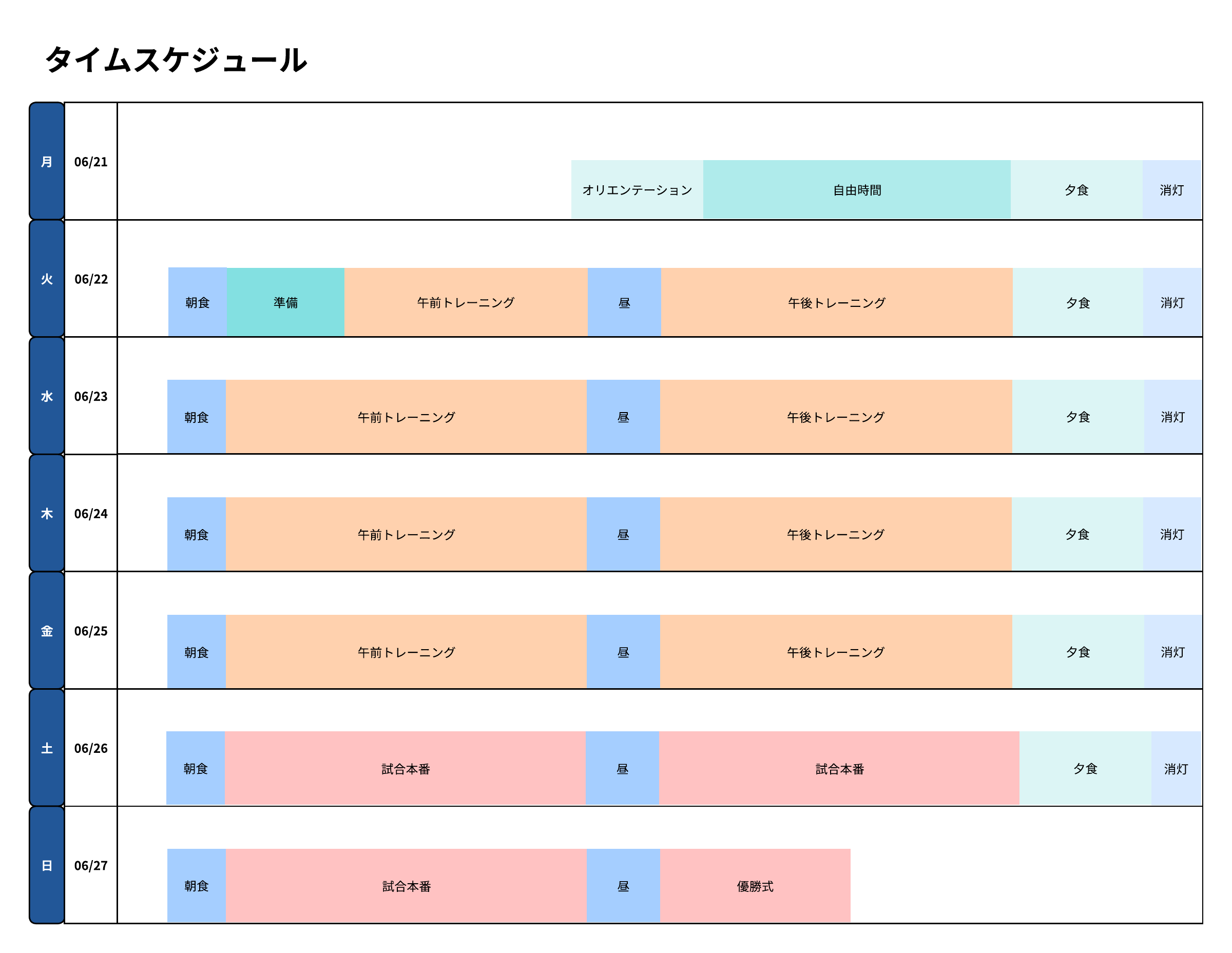 会議タイムスケジュール表テンプレート