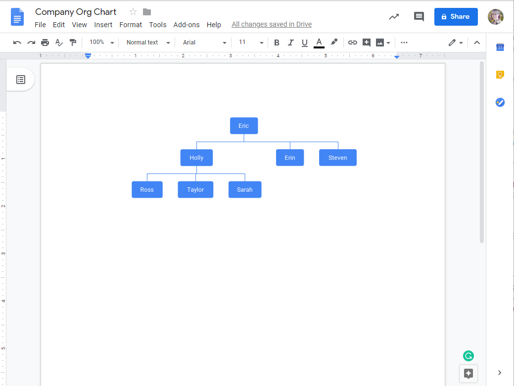 Doc Employee Info Google Sheets Org Chart