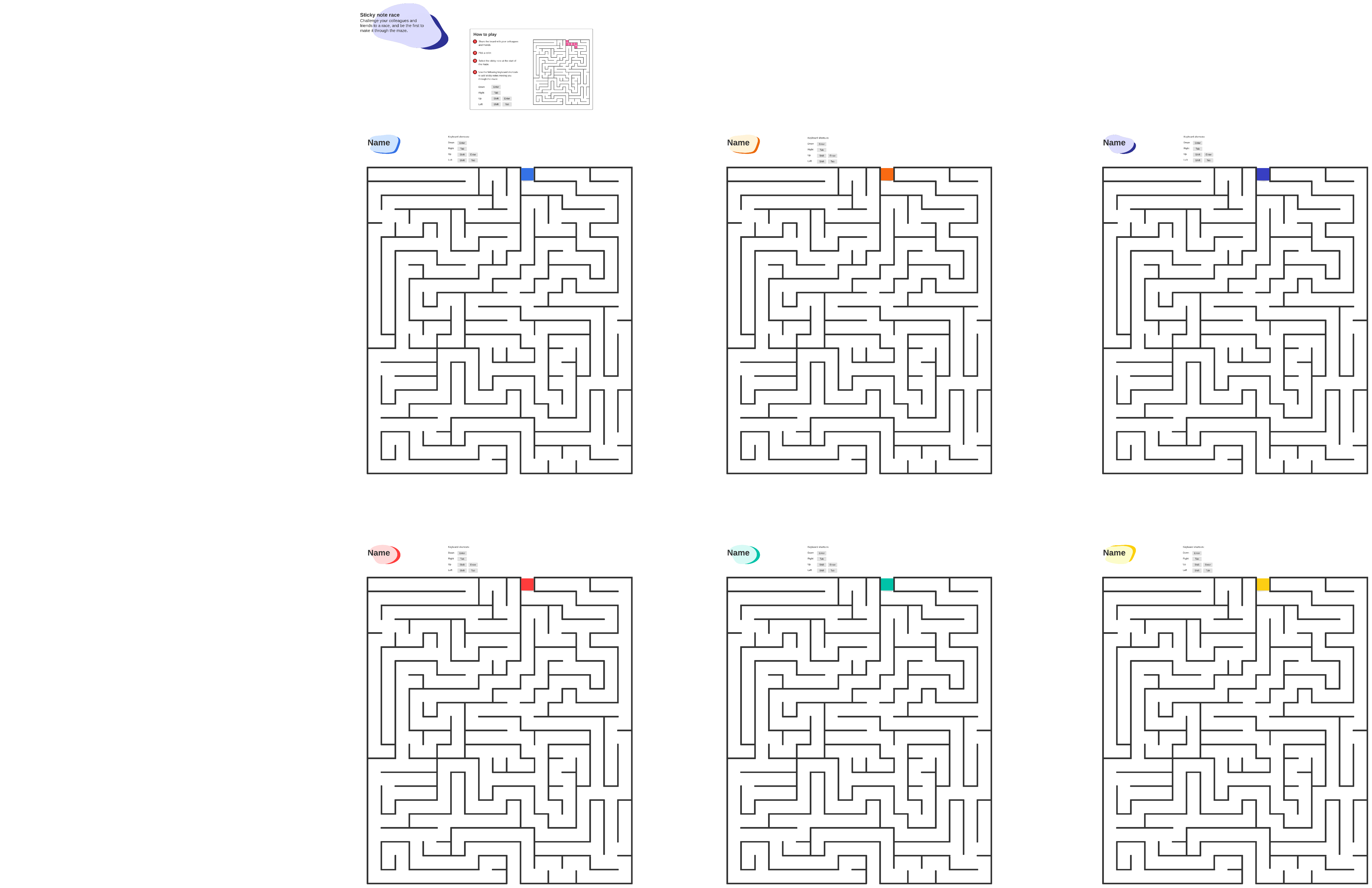 Sticky note race template