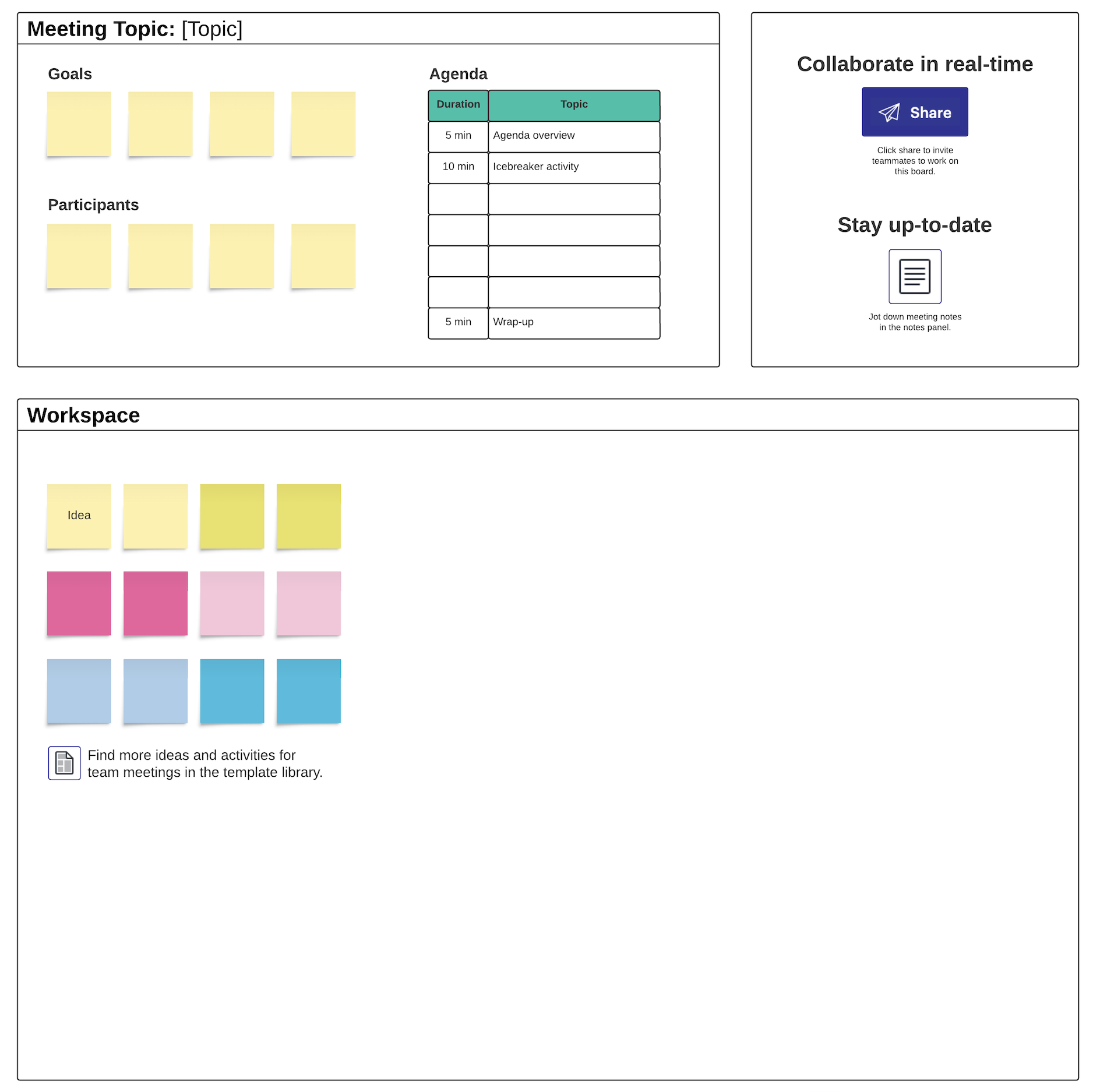 Click the image to start a meeting agenda from a free template in Lucidspark!