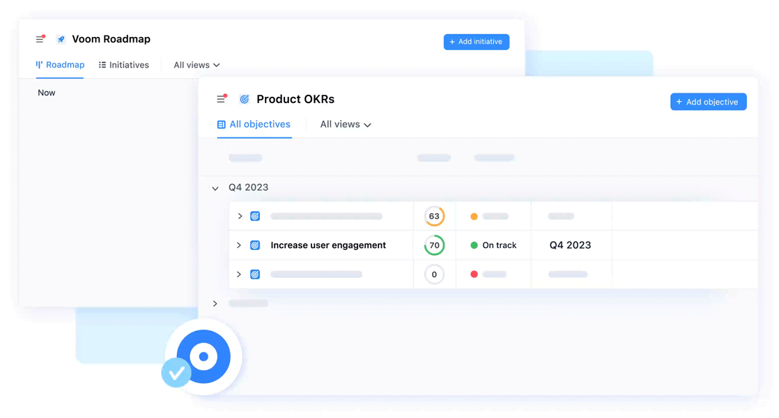 An example of tracking progress at the initiative level in airfocus.
