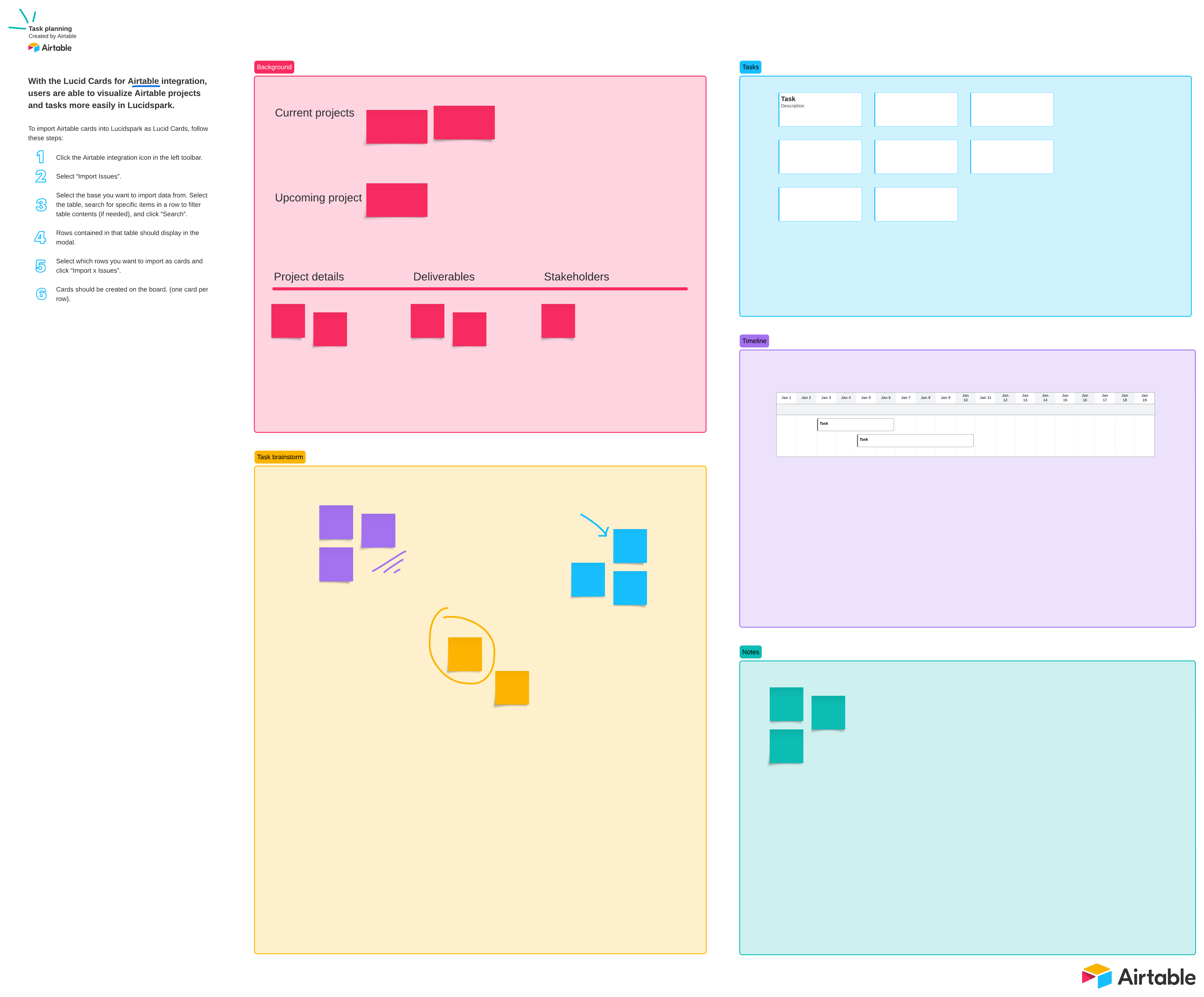 Task planning with Airtable (click on image to edit)