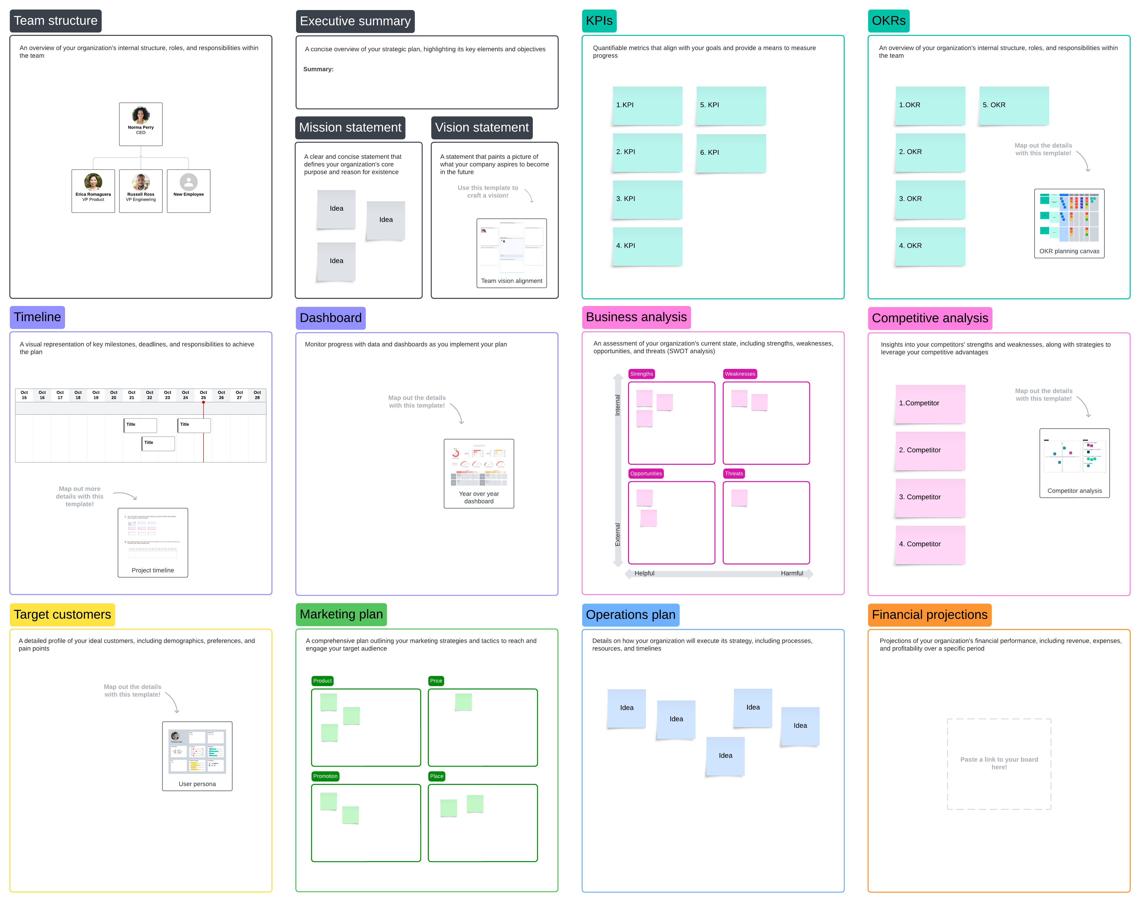 an example of a strategic plan template useable within Lucid products