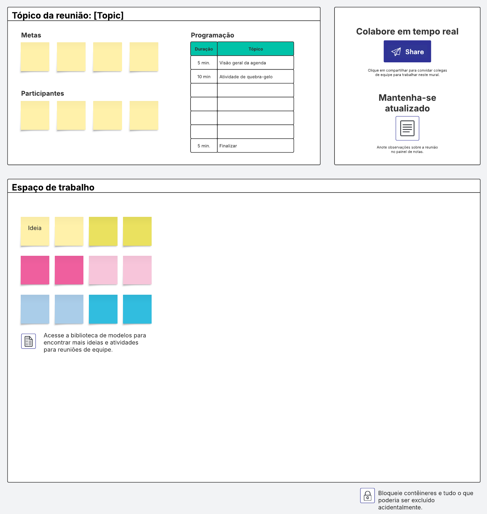 Modelo de agenda de reunião