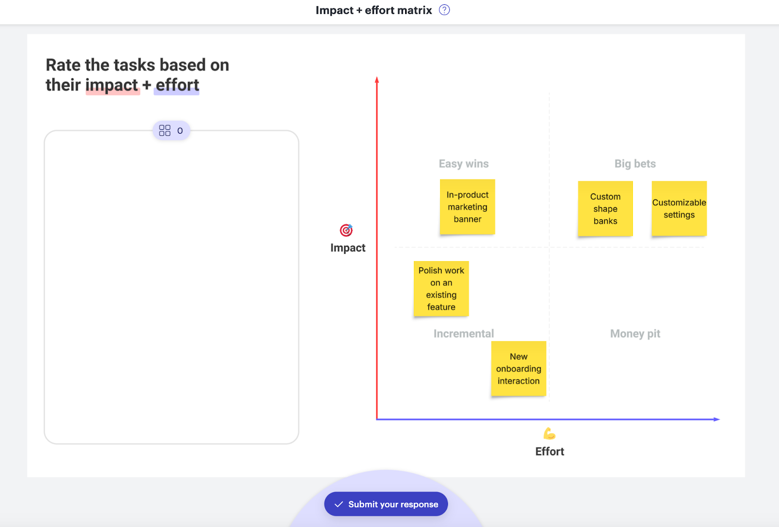 Using Visual Activities helps teams decide on top ideas during a brainstorming session. Click to use this activity in Lucid.