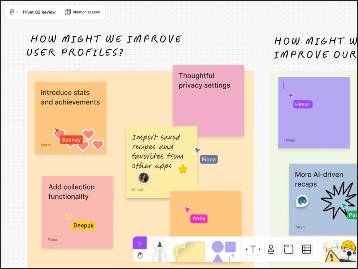 sticky notes in FigJam