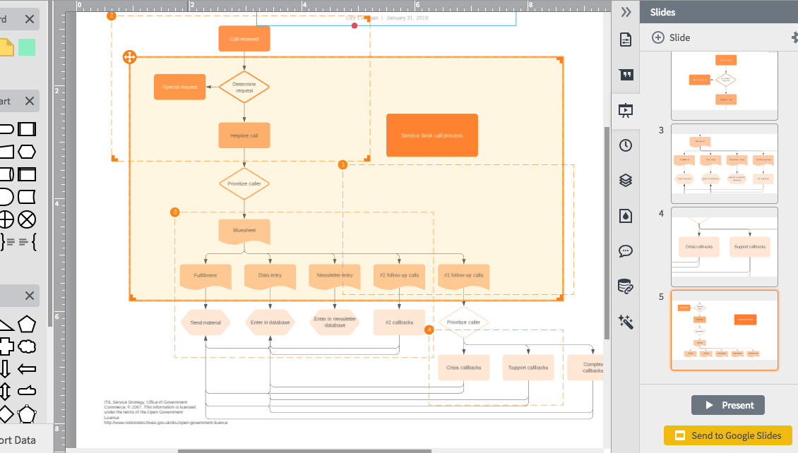 Quickly make professional presentations in Lucidchart