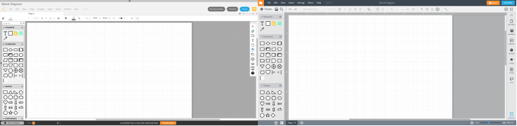 The old (left) and new (right) Lucidchart editor