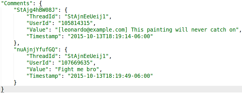 Data flow of persistent vs. real-time comments