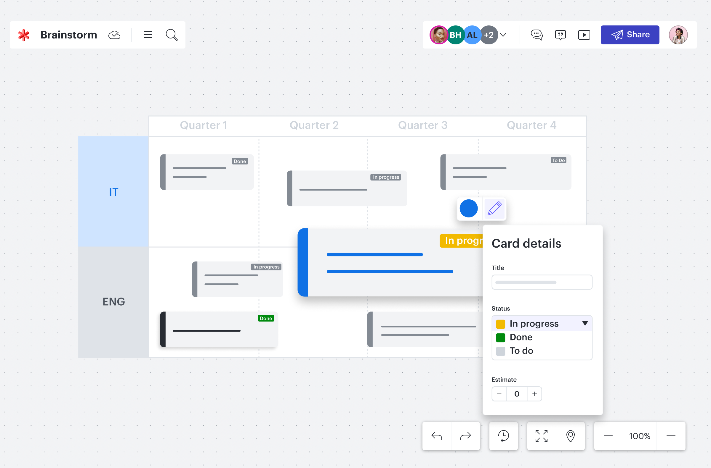 Immediately take action with tasks in Lucidspark.