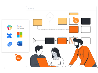 3 people integrating Lucidchart with different apps