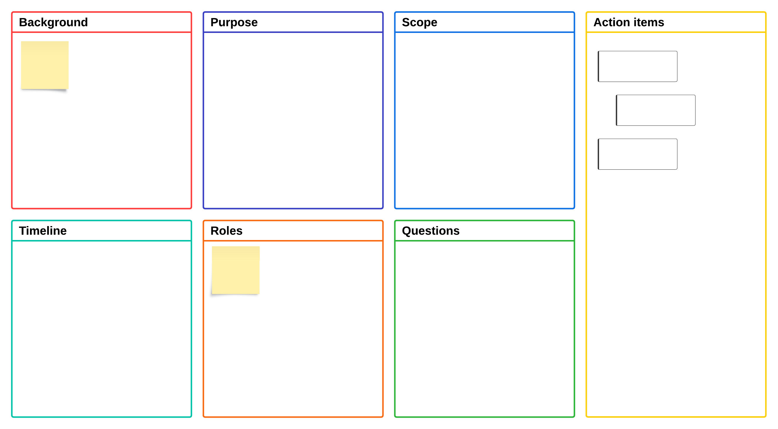 Project kickoff template (click on image to modify online)