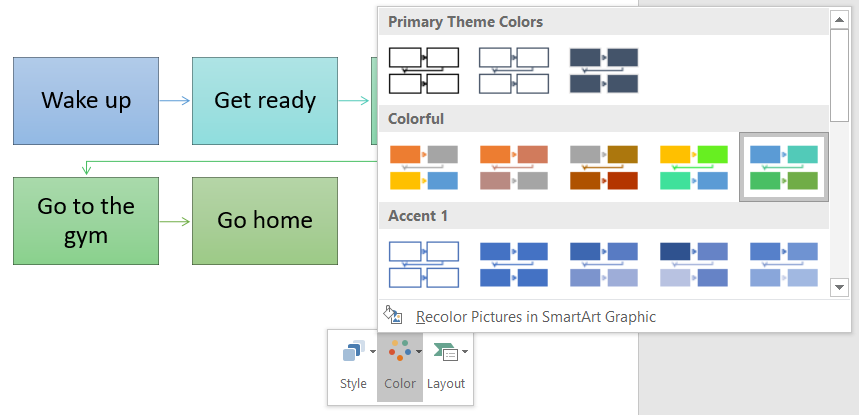 Format Smart Art in Word