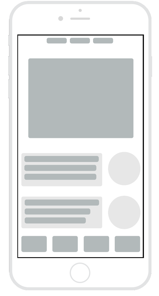 Mobile wireframe example (Click on image to modify online)