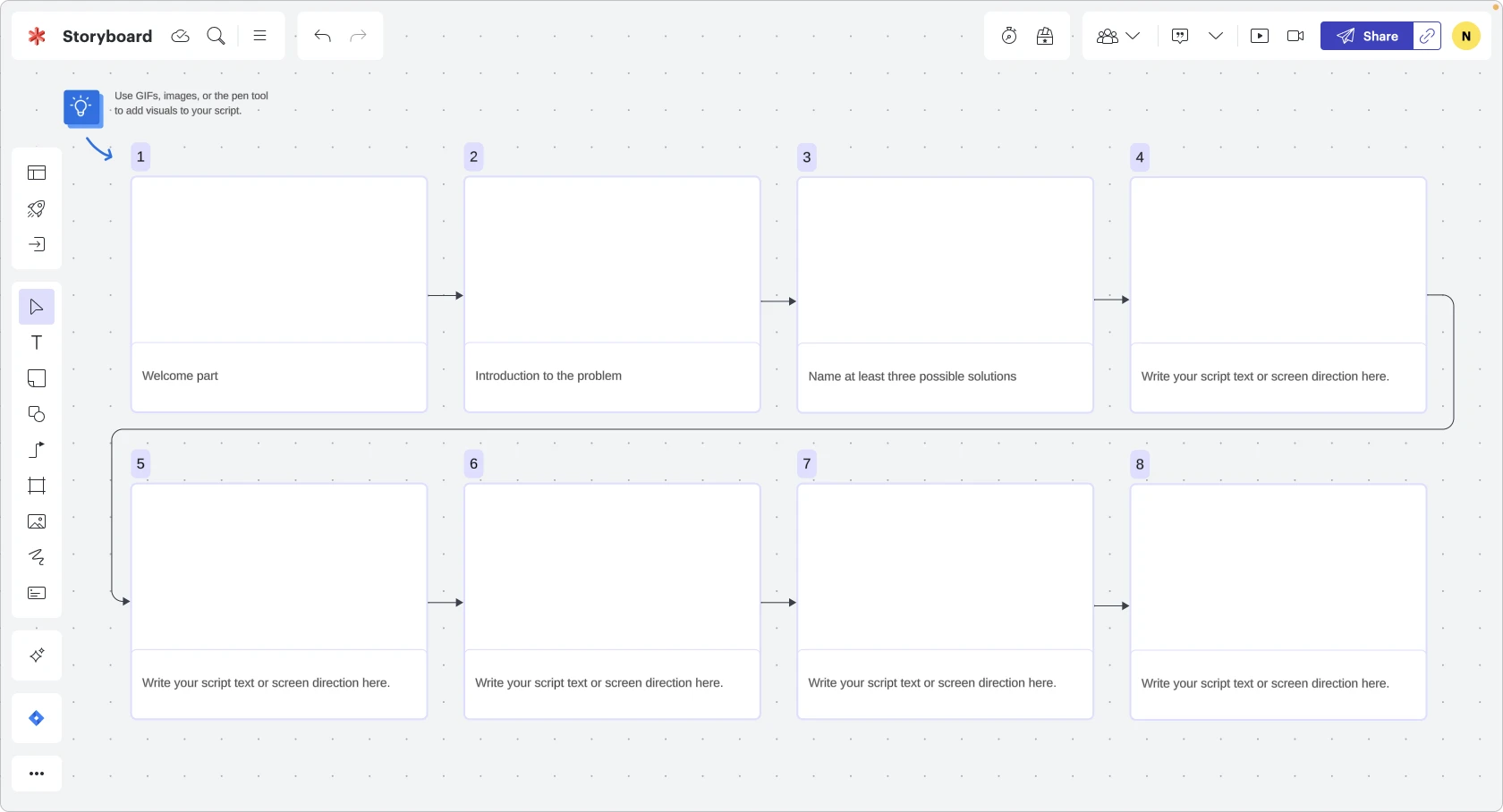 Lucidspark storyboard example